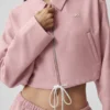 Chaqueta corta «Fan Favorite» con cremallera completa - Rosa vintage