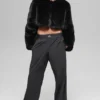 Chaqueta corta «Faux Fur Chic» - Negro