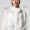 Chaqueta corta Game Time con cremallera completa - Blanca