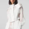 Chaqueta corta Game Time con cremallera completa - Blanca