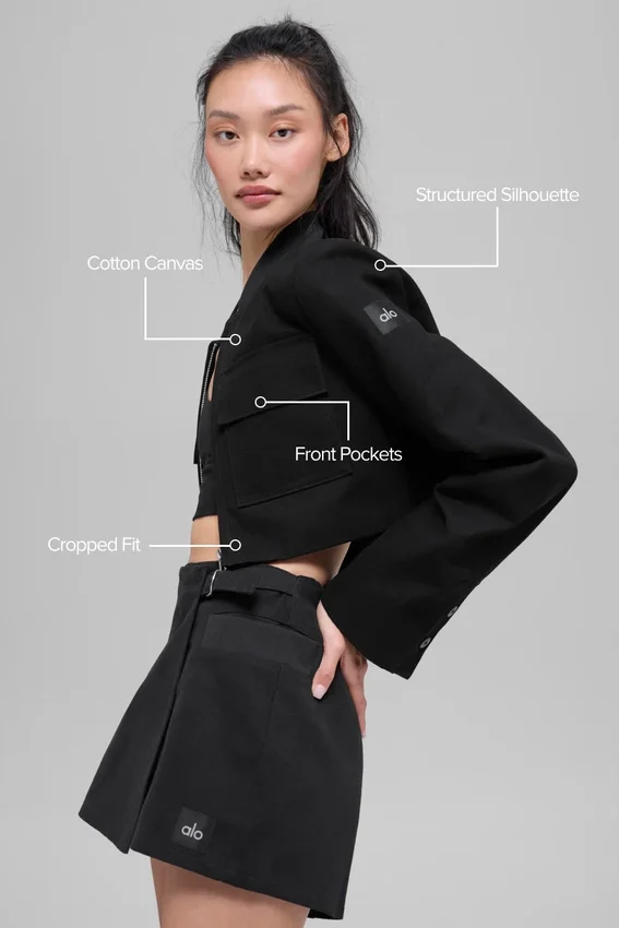 Chaqueta corta «Main Character» - Negro