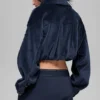 Chaqueta corta «Mountain Side» de terciopelo acanalado - Azul marino