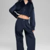 Chaqueta corta «Mountain Side» de terciopelo acanalado - Azul marino