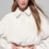 Chaqueta corta «Mountain Side» de terciopelo acanalado - Marfil