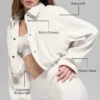 Chaqueta corta «Mountain Side» de terciopelo acanalado - Marfil
