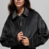Chaqueta corta «Mountain Side» de terciopelo acanalado - Negro