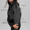 Chaqueta corta «Mountain Side» de terciopelo acanalado - Negro