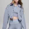 Chaqueta corta «Mountain Side» de terciopelo acanalado - Winter Frost