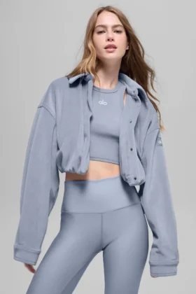 Chaqueta corta «Mountain Side» de terciopelo acanalado - Winter Frost