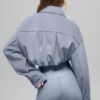 Chaqueta corta «Mountain Side» de terciopelo acanalado - Winter Frost