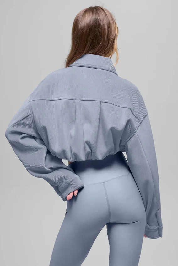 Chaqueta corta «Mountain Side» de terciopelo acanalado - Winter Frost