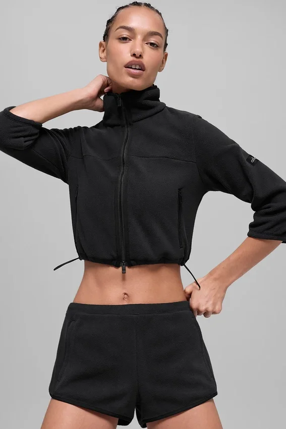 Chaqueta corta «Retreat» de forro polar - Negro