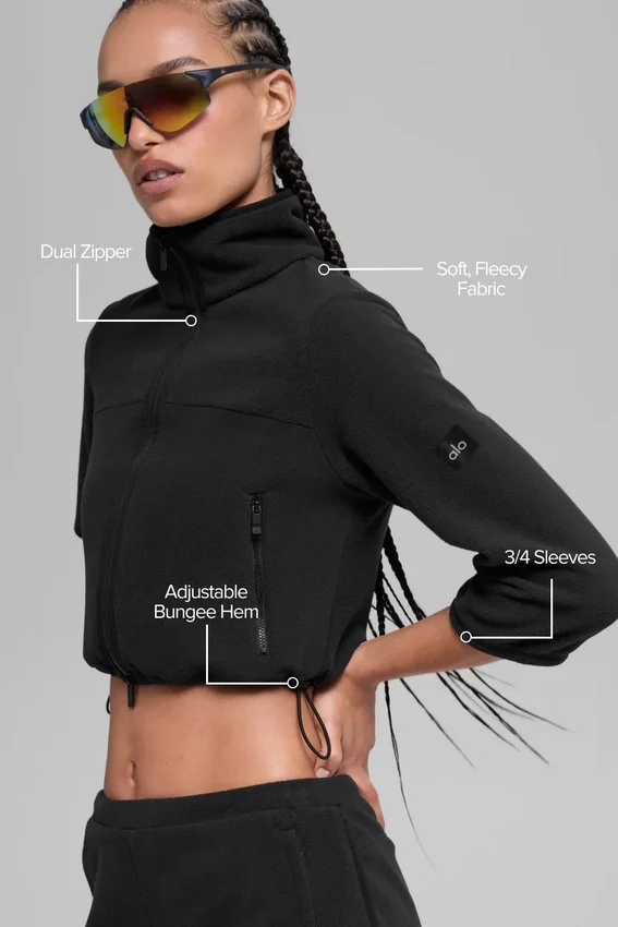 Chaqueta corta «Retreat» de forro polar - Negro