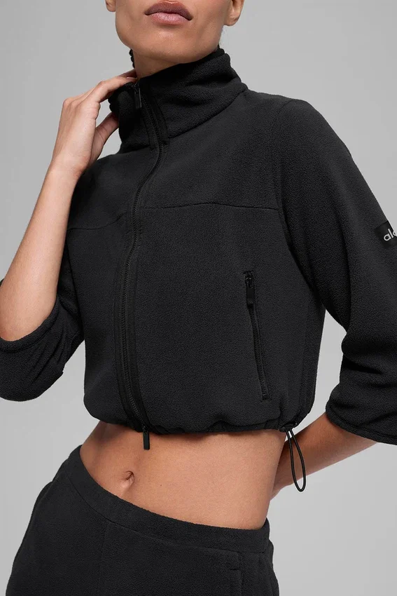 Chaqueta corta «Retreat» de forro polar - Negro