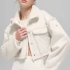 Chaqueta corta «Snowfall» de imitación de piel de oveja - Marfil