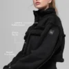 Chaqueta corta «Snowfall» de imitación de piel de oveja — Negro