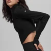 Chaqueta de canalé bicolor sin costuras - Negro