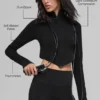 Chaqueta de canalé bicolor sin costuras - Negro