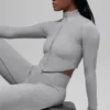 Chaqueta de canalé sin costuras en dos tonos - Gris brumoso claro jaspeado