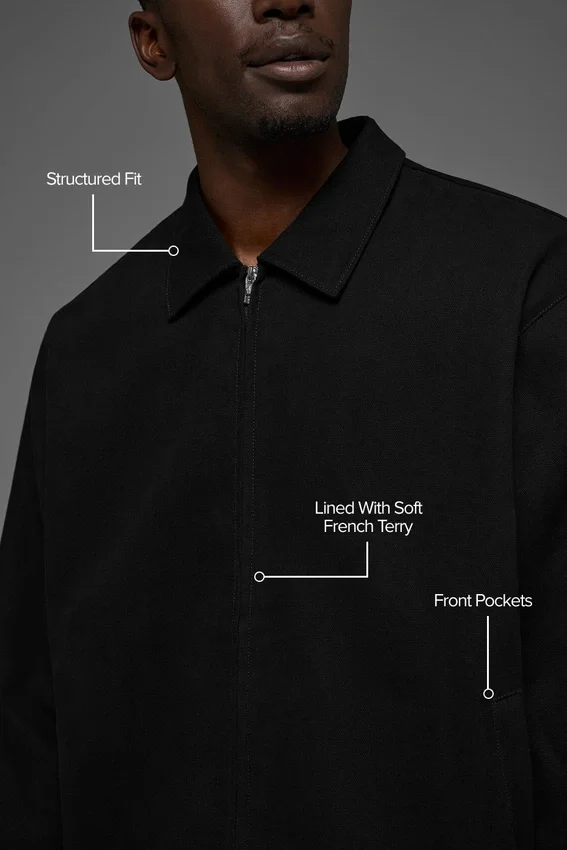 Chaqueta de lona de algodón Coaches - Negro