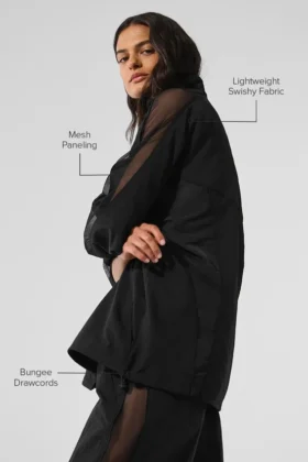 Chaqueta deportiva Origin con cremallera completa – Negra