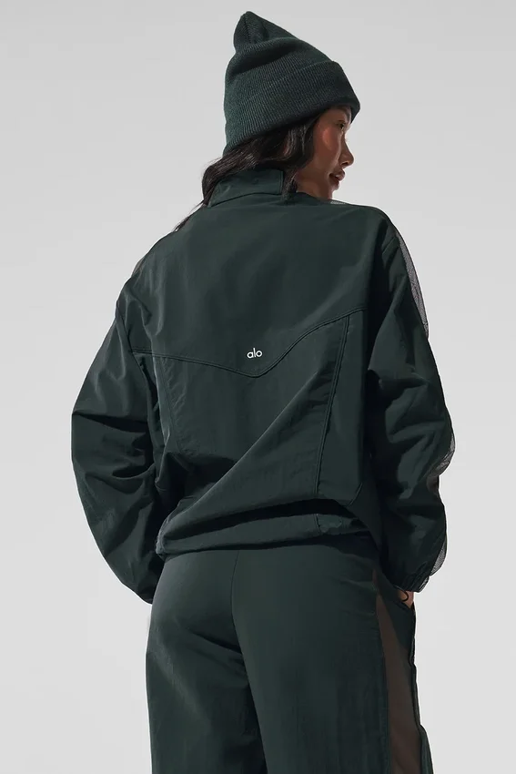 Chaqueta deportiva Origin con cremallera completa - Verde carbón