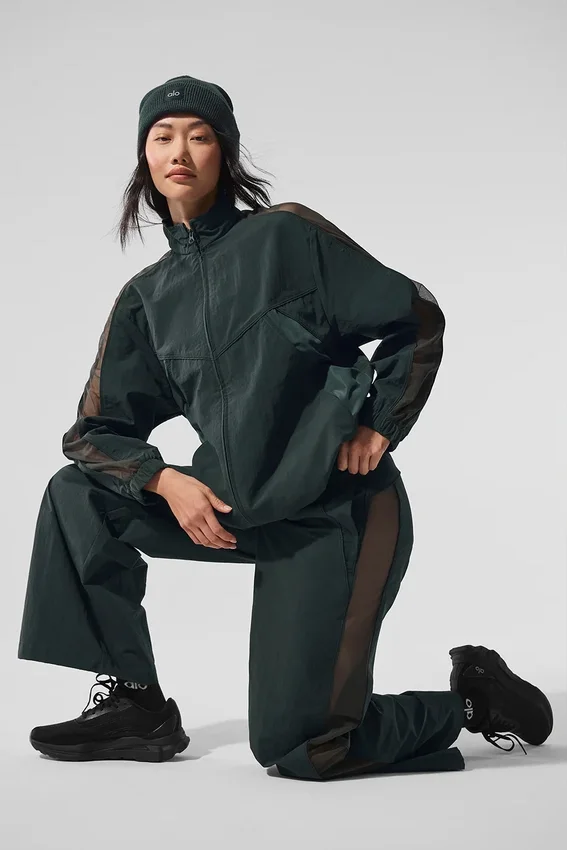 Chaqueta deportiva Origin con cremallera completa - Verde carbón