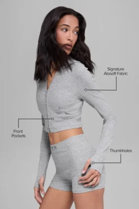 Chaqueta entallada Alosoft Sincere – Gris jaspeado deportivo