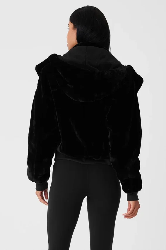 Chaqueta Foxy de piel sintética - Negro