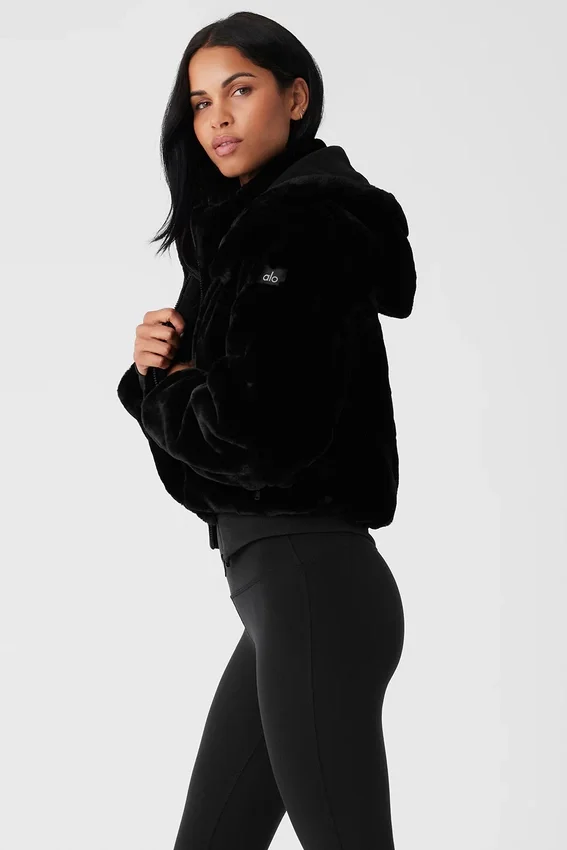 Chaqueta Foxy de piel sintética - Negro