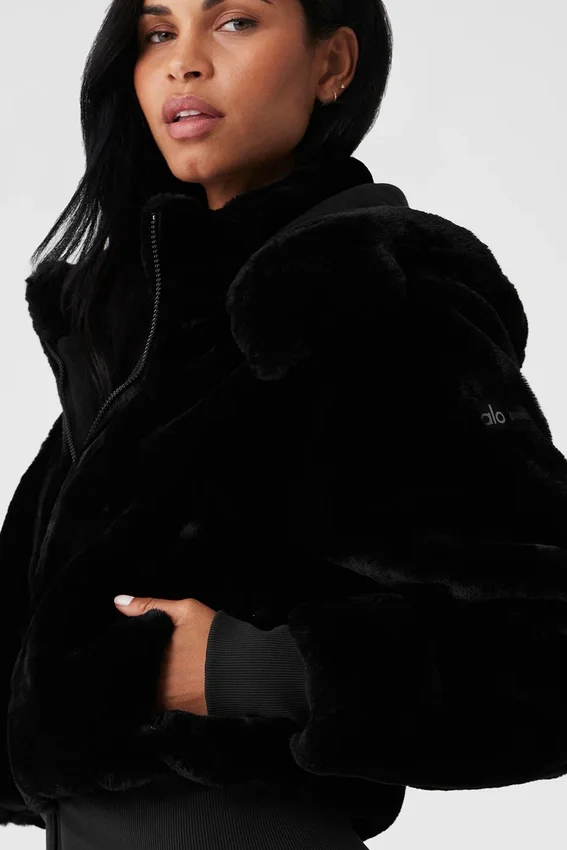 Chaqueta Foxy de piel sintética - Negro