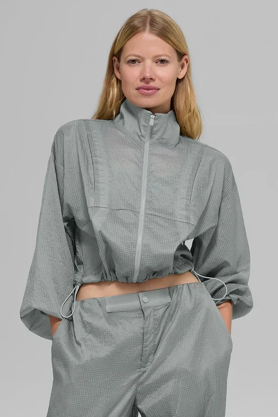 Chaqueta Game Time con cremallera completa - Gris lunar