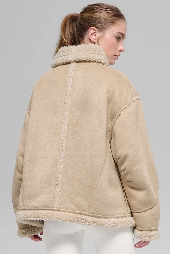 Chaqueta Grand de imitación de piel de oveja - Woodland Tan