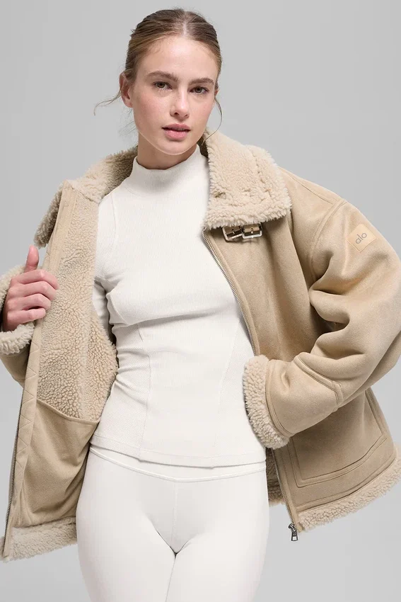 Chaqueta Grand de imitación de piel de oveja - Woodland Tan