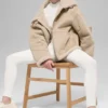 Chaqueta Grand de imitación de piel de oveja - Woodland Tan