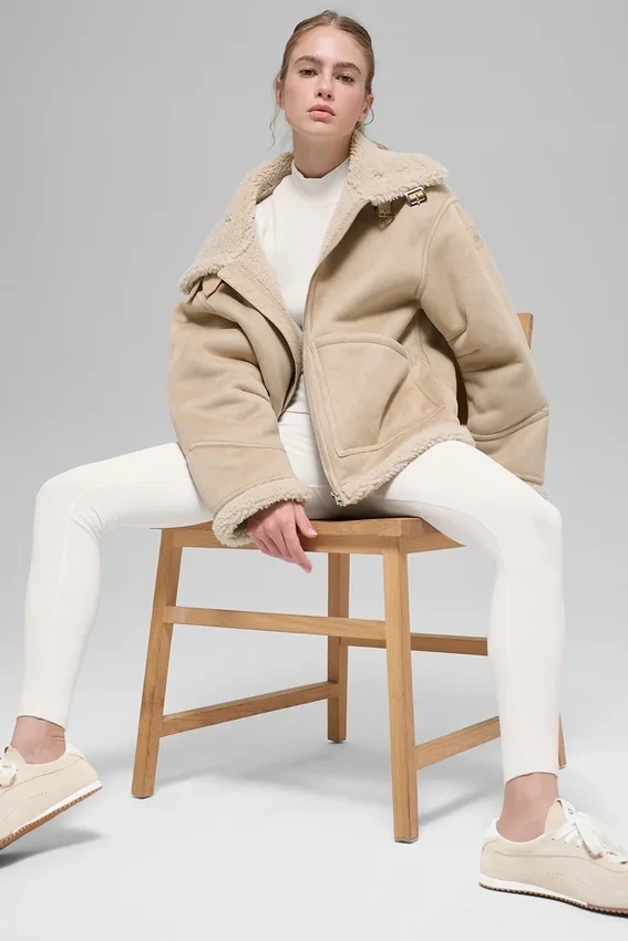 Chaqueta Grand de imitación de piel de oveja - Woodland Tan
