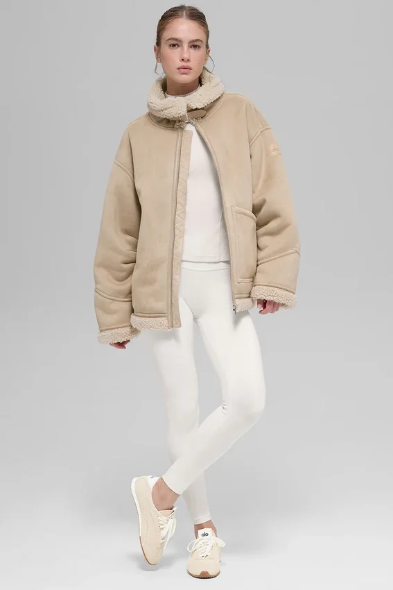 Chaqueta Grand de imitación de piel de oveja - Woodland Tan
