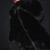 Chaqueta llamativa de piel sintética opulenta - Negro
