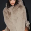 Chaqueta llamativa de piel sintética opulenta - Oat