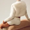 Chaqueta Northstar de cachemira con pelo sintético y cremallera completa - Marfil