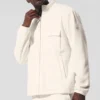 Chaqueta Ridge de forro polar con cremallera completa - Marfil