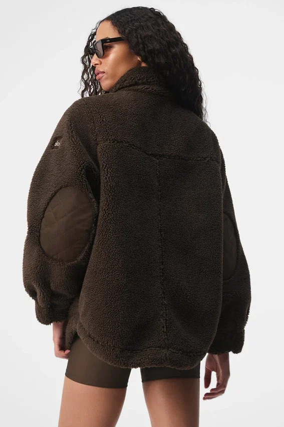 Chaqueta «Shacket» con ribete de sherpa - Espresso