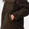 Chaqueta «Shacket» con ribete de sherpa - Espresso