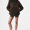 Chaqueta «Shacket» con ribete de sherpa - Espresso