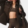 Chaqueta «Shacket» con ribete de sherpa - Espresso