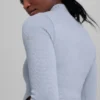 Chaqueta sin costuras de punto acanalado bicolor - Gris escarchado invernal
