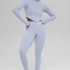 Chaqueta sin costuras de punto acanalado bicolor - Gris escarchado invernal