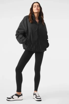Chaqueta tipo jersey ligera con media cremallera Latitude - Negra