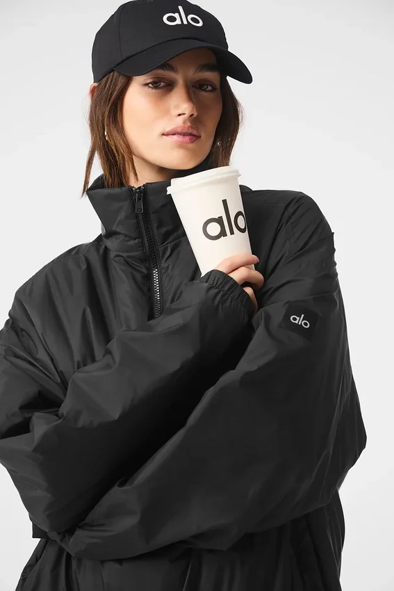 Chaqueta tipo jersey ligera con media cremallera Latitude - Negra
