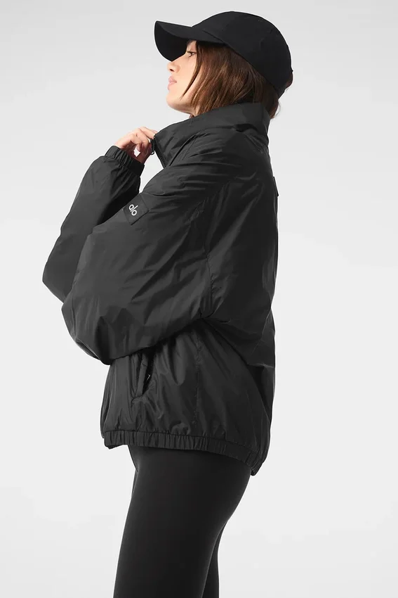 Chaqueta tipo jersey ligera con media cremallera Latitude - Negra